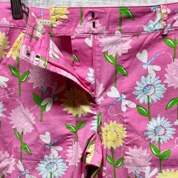 Lilly Pulitzer Pants Size 4 Pink Floral Crop‎ Chino Pockets - Picture 6 of 12